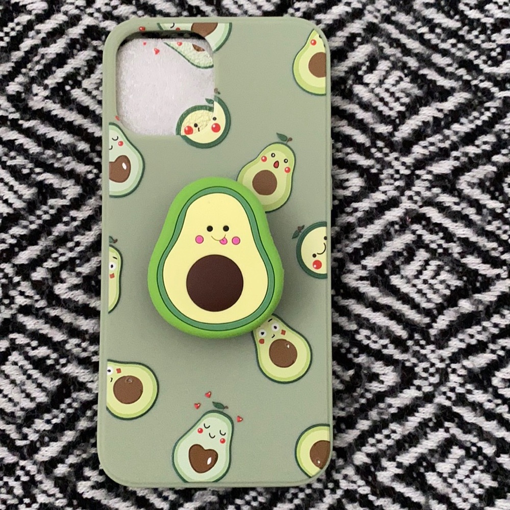 NEW Cartoon Avocado Print iphoneCase &phone holder